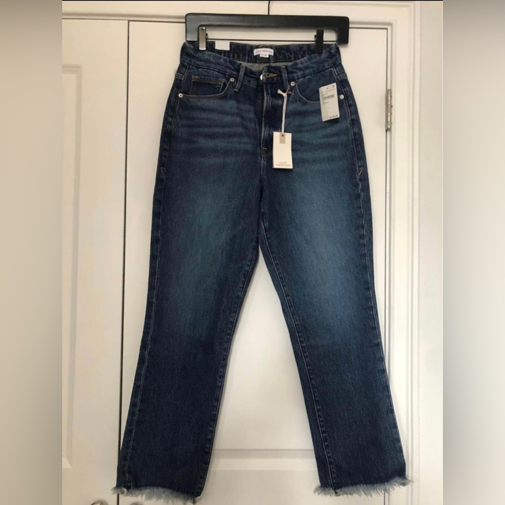 Good American GOOD BOY FRAY HEM 28" INSEAM | INDIGO084